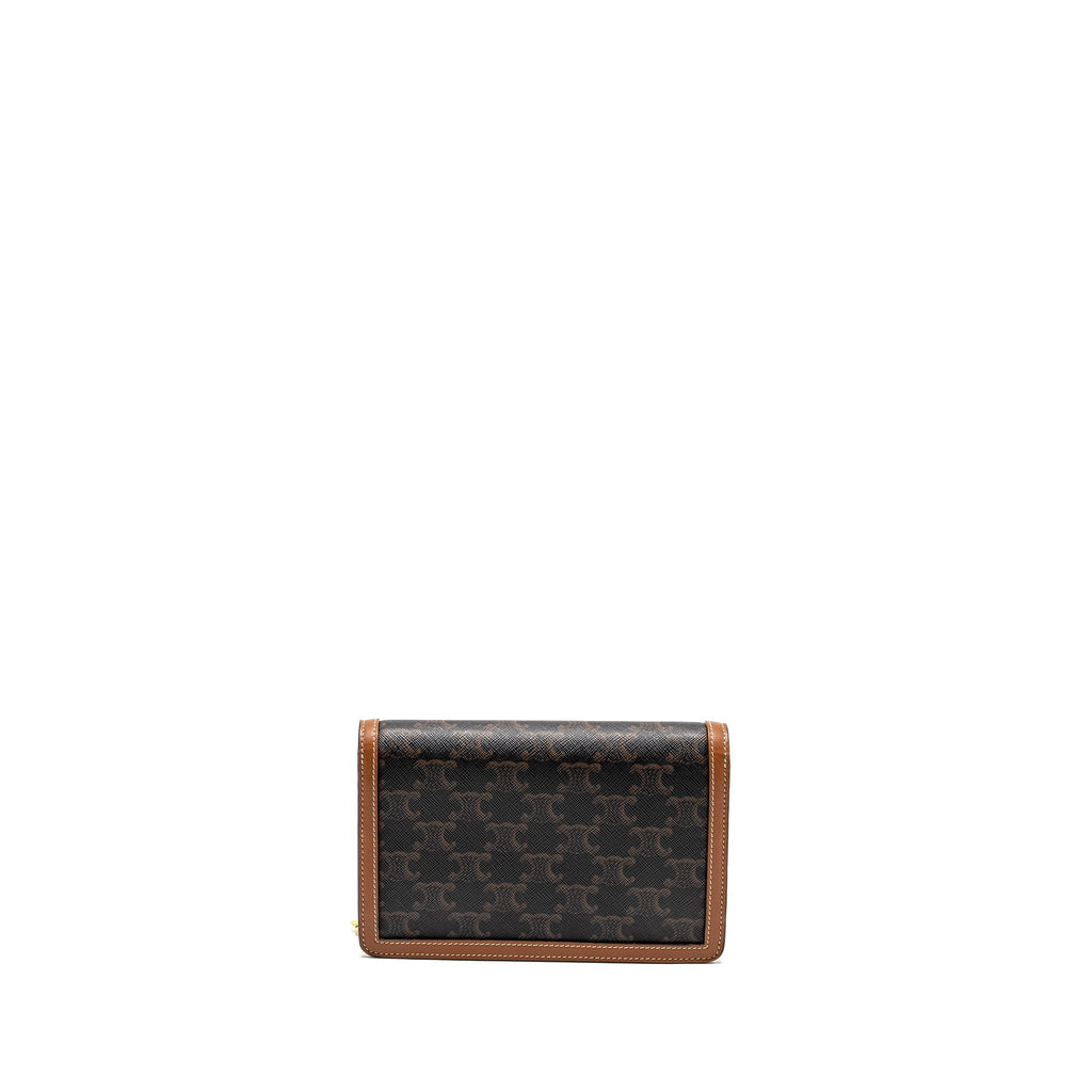 celine-wallet-on-chain-margo-triomphe-canvas-calfskin-tan-ghw