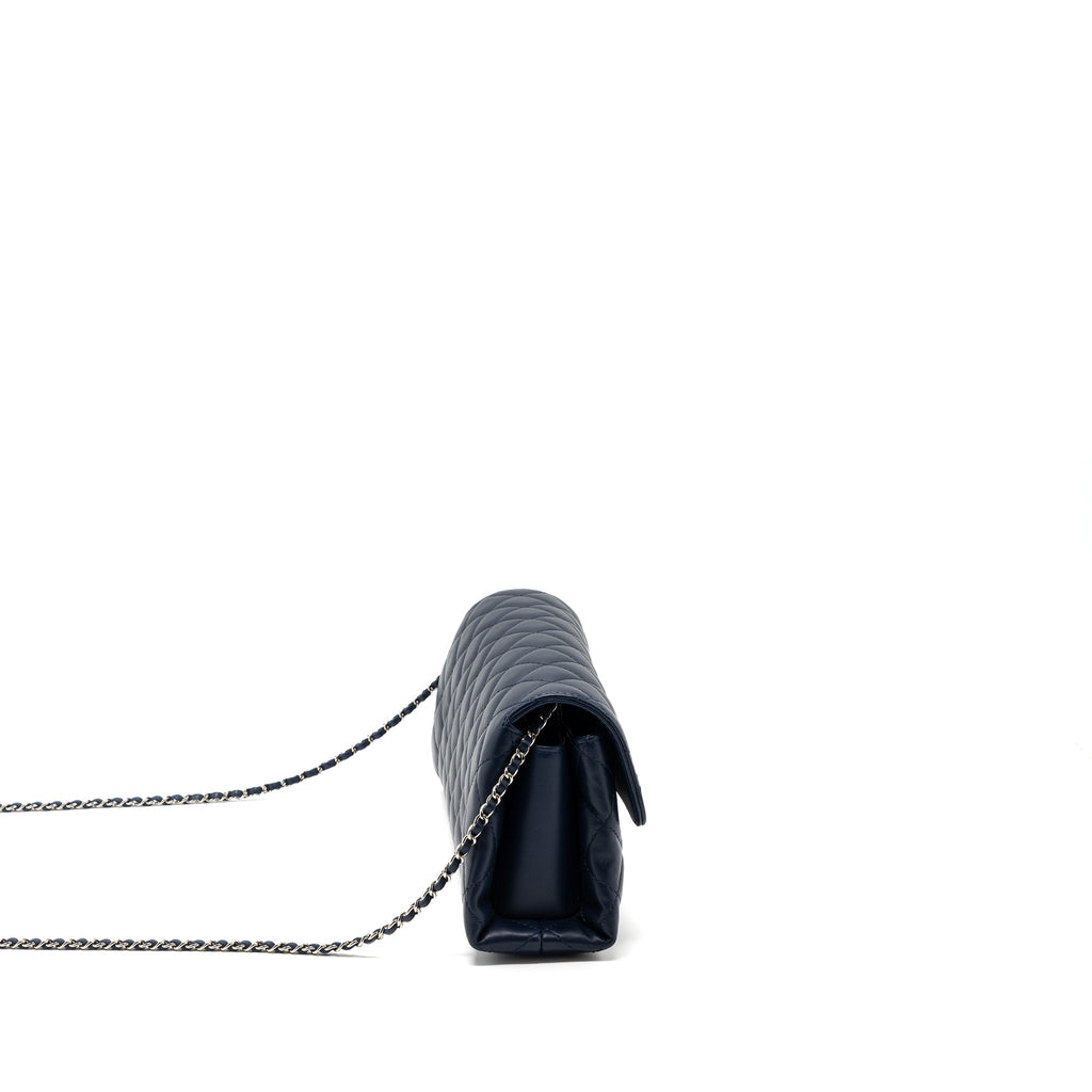 chanel-quilted-long-flap-bag-calfskin-dark-blue-shw