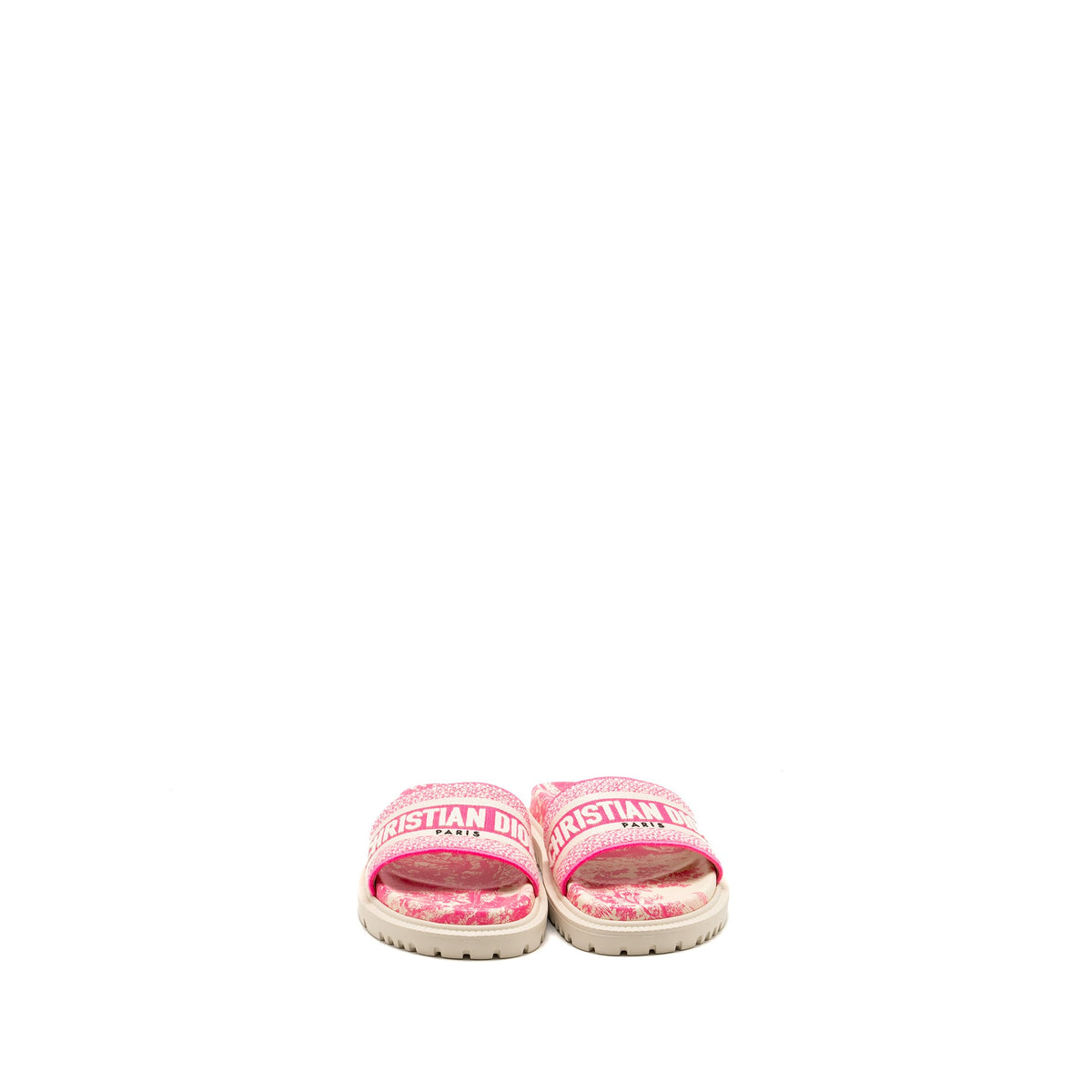 dior-size-37-5-sandals-embroidered-cotton-rubber-pink