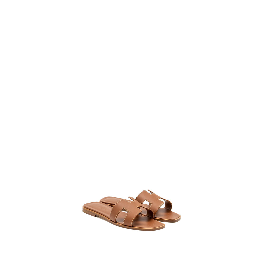 hermes-size-37-5-oran-sandals-calfskin-gold