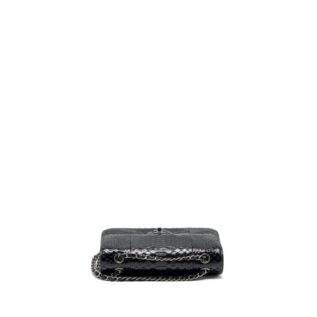 chanel-medium-classic-double-flap-bag-python-leather-black-shw