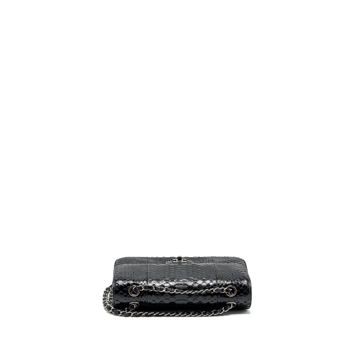chanel-medium-classic-double-flap-bag-python-leather-black-shw