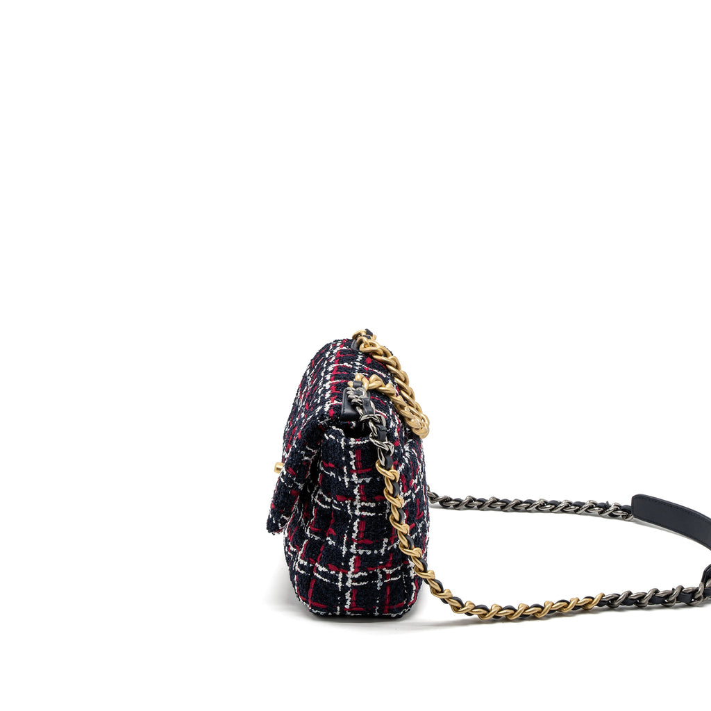 chanel-small-19-bag-tweed-black-red-white-multicolour-hardware