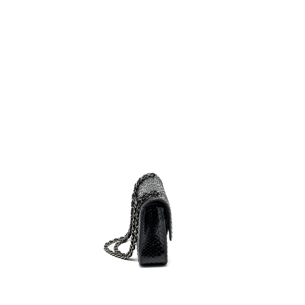 chanel-medium-classic-double-flap-bag-python-leather-black-shw