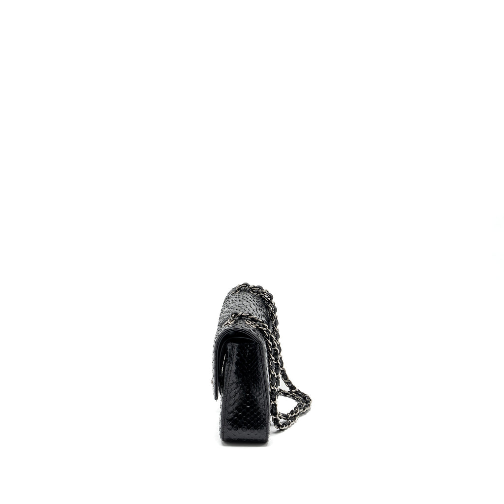 chanel-medium-classic-double-flap-bag-python-leather-black-shw