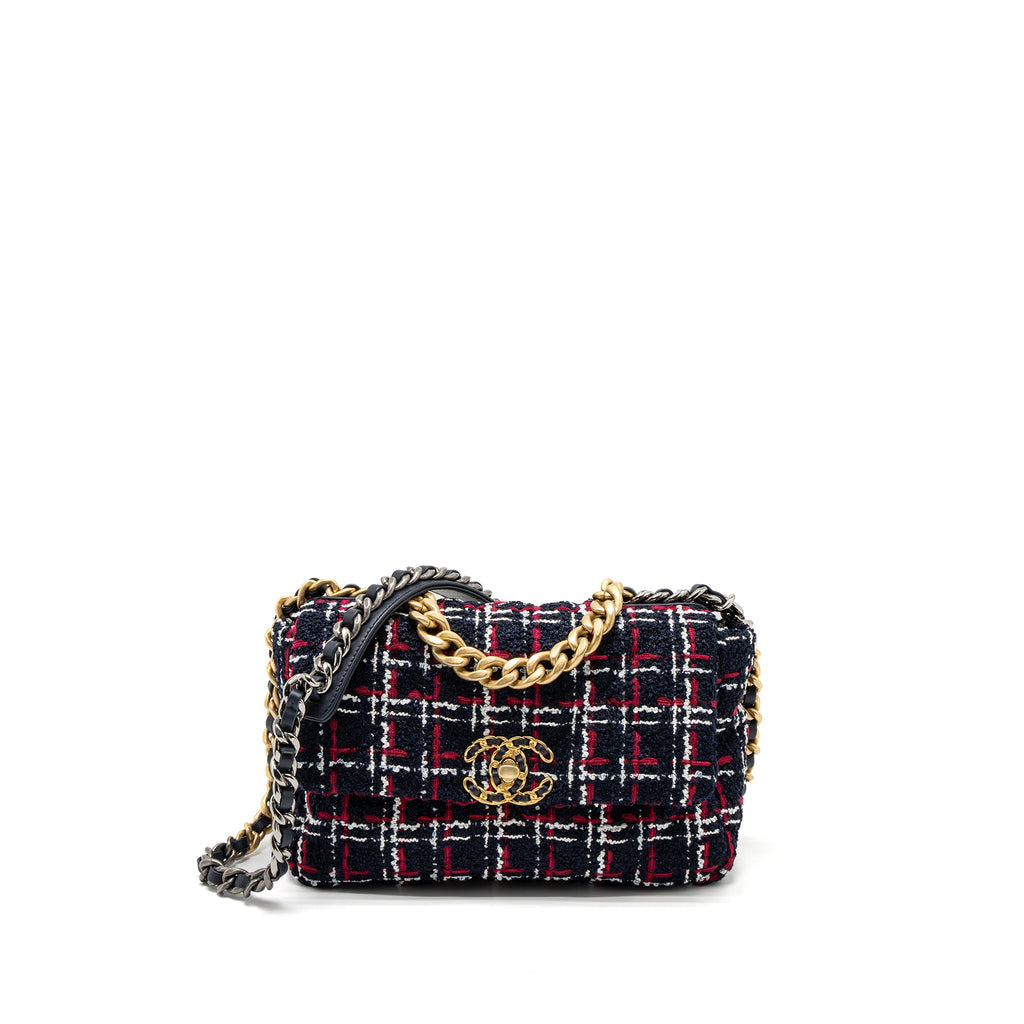 chanel-small-19-bag-tweed-black-red-white-multicolour-hardware