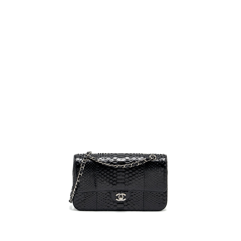 chanel-medium-classic-double-flap-bag-python-leather-black-shw