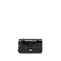 chanel-medium-classic-double-flap-bag-python-leather-black-shw