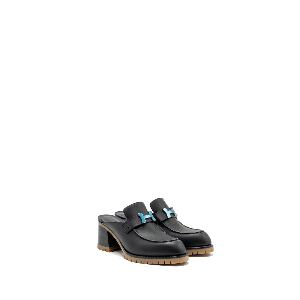 hermes-size-37-mule-femme-flore-calfskin-black-shw