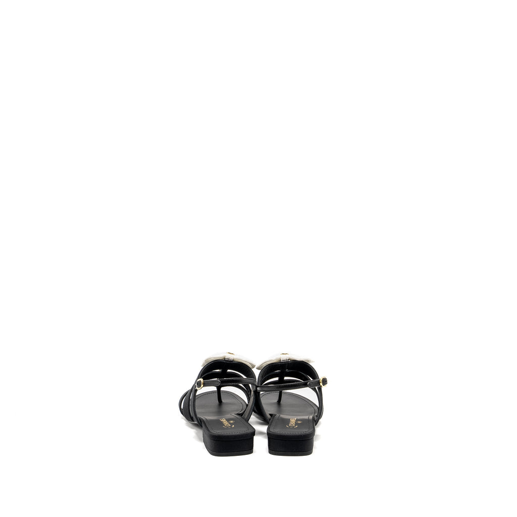chanel-size-39-21k-grosgrain-chain-cc-logo-with-white-bow-sandals-black-lghw-copy-1