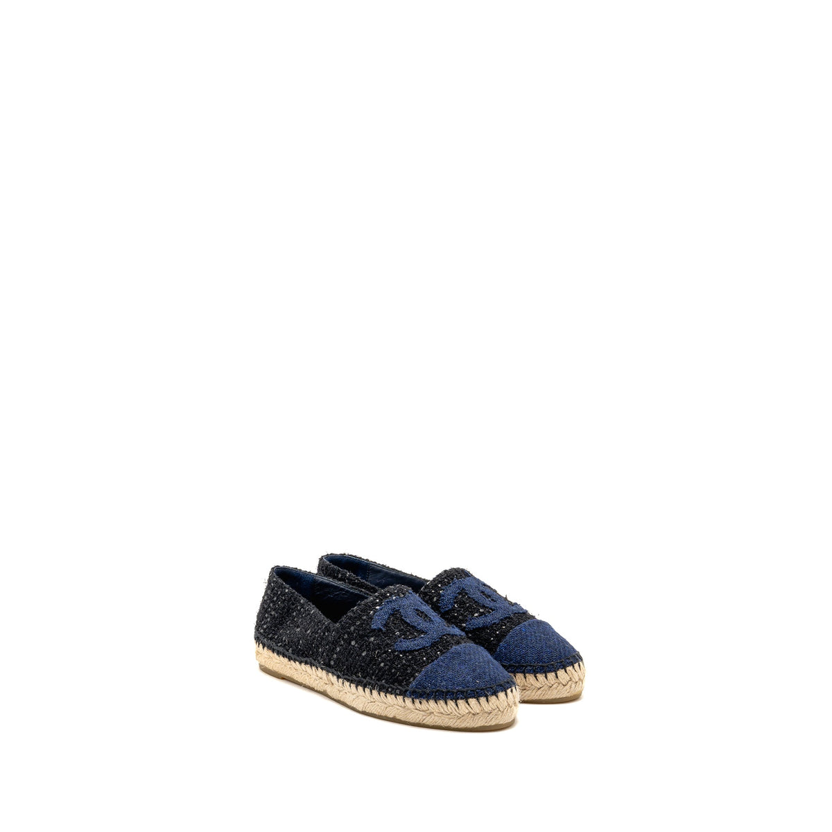chanel-size-37-espadrilles-tweed-cotton-dark-blue-black-multicolour