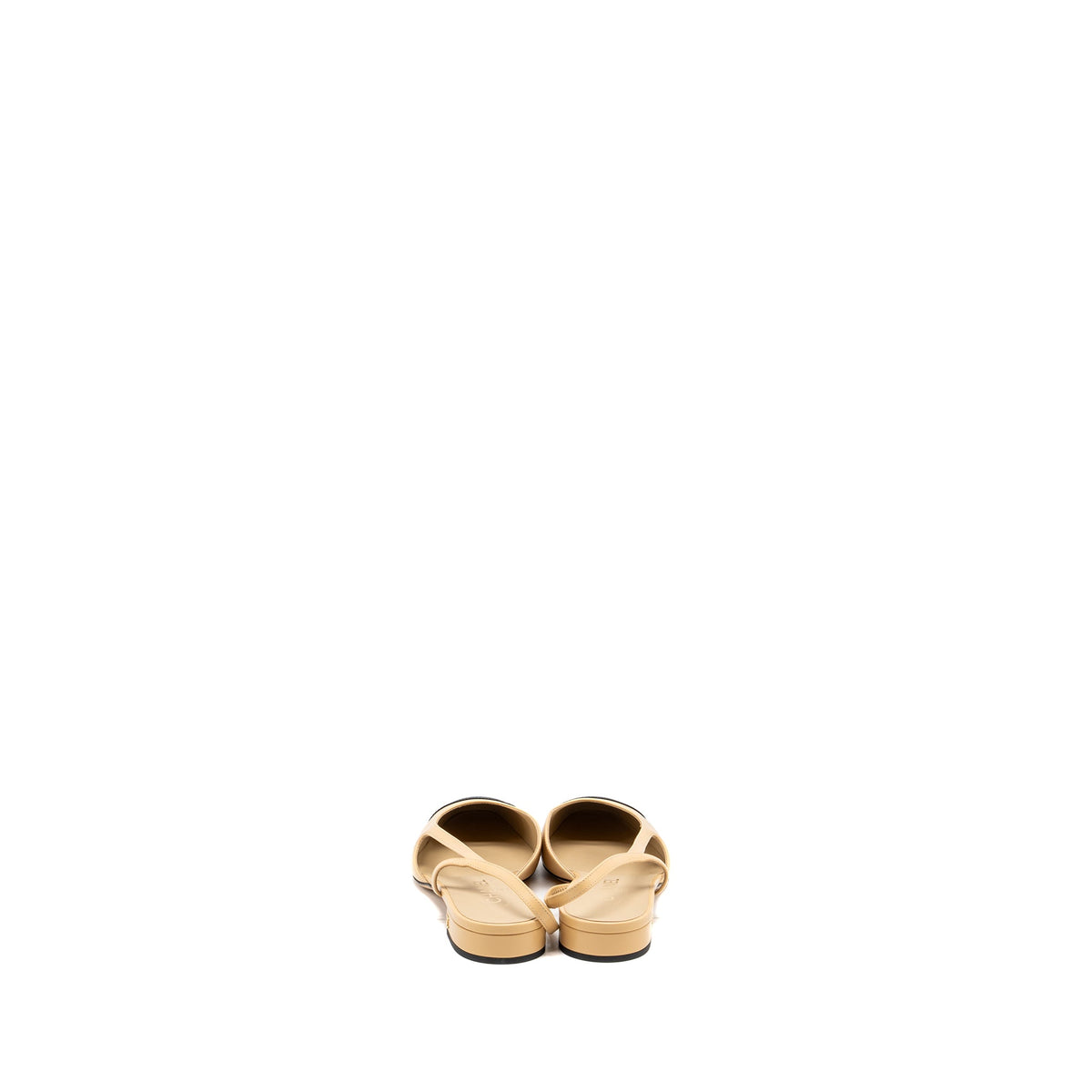 chanel-size-41-5-slingback-flats-calfskin-beige-black