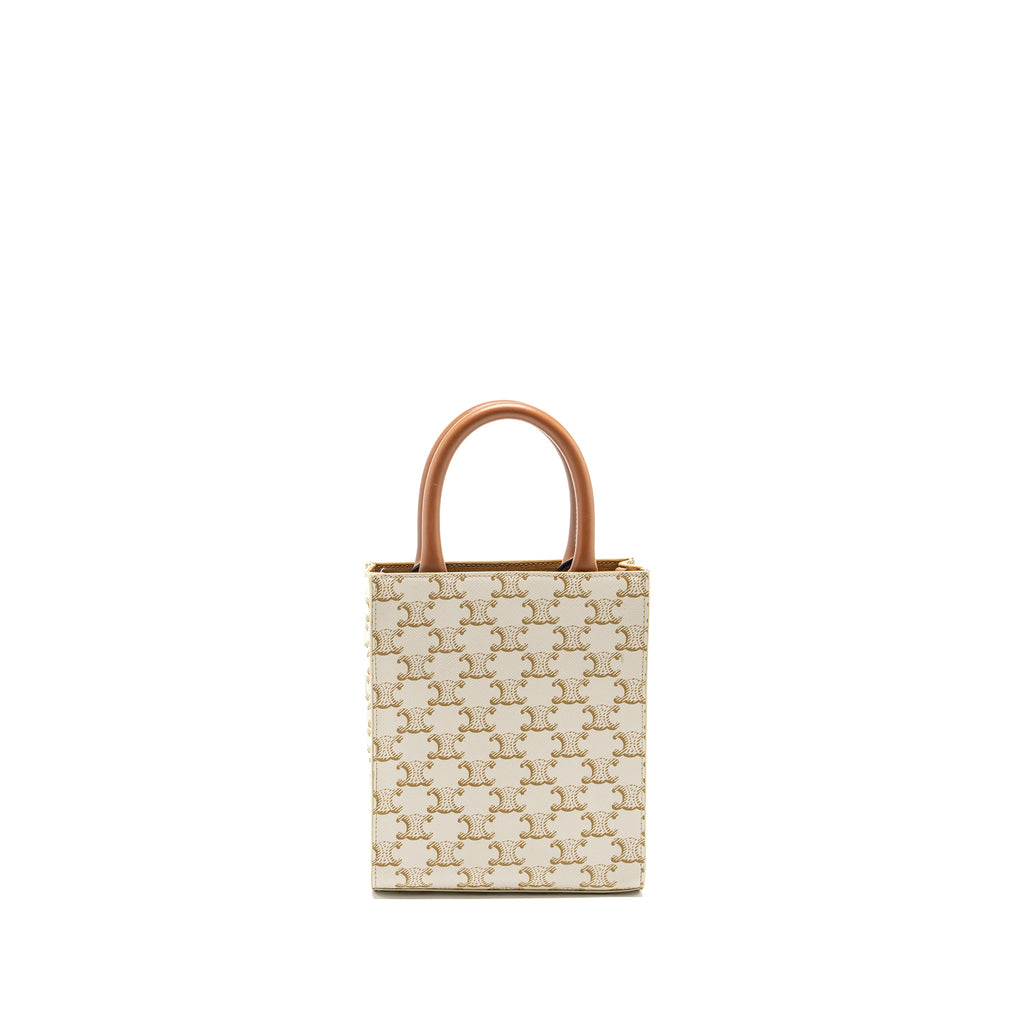 celine-mini-vertical-cabas-triomphe-canvas-calfskin-white-ghw-copy