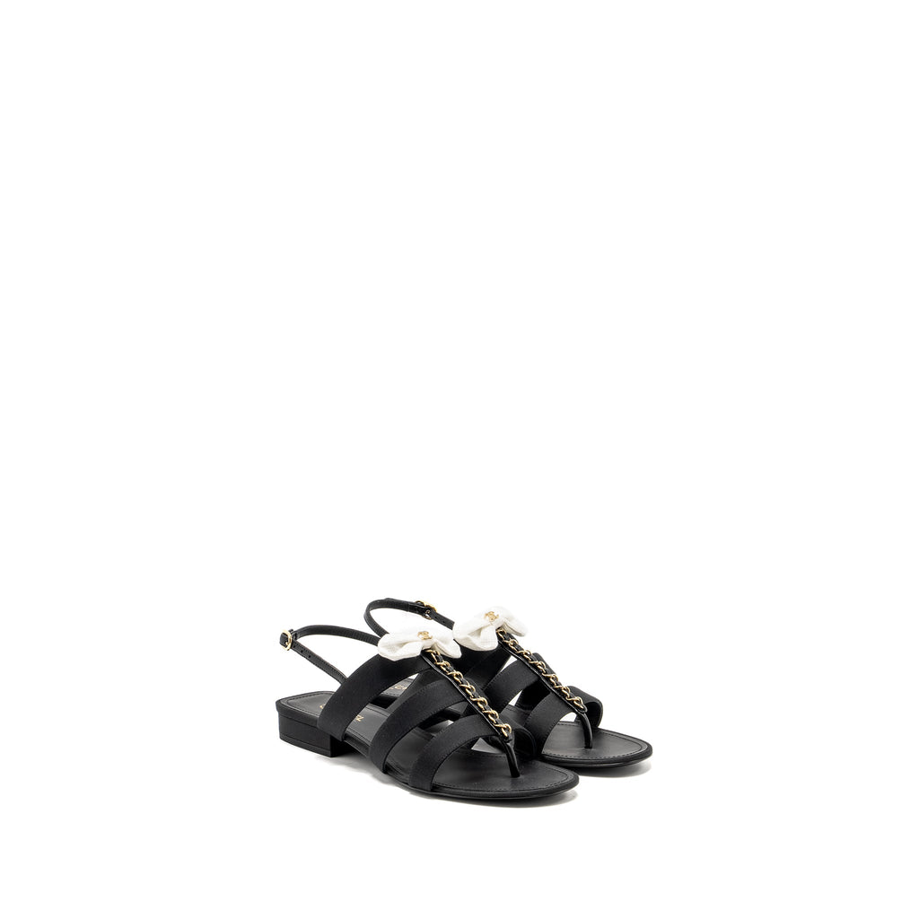 chanel-size-39-21k-grosgrain-chain-cc-logo-with-white-bow-sandals-black-lghw-copy-1