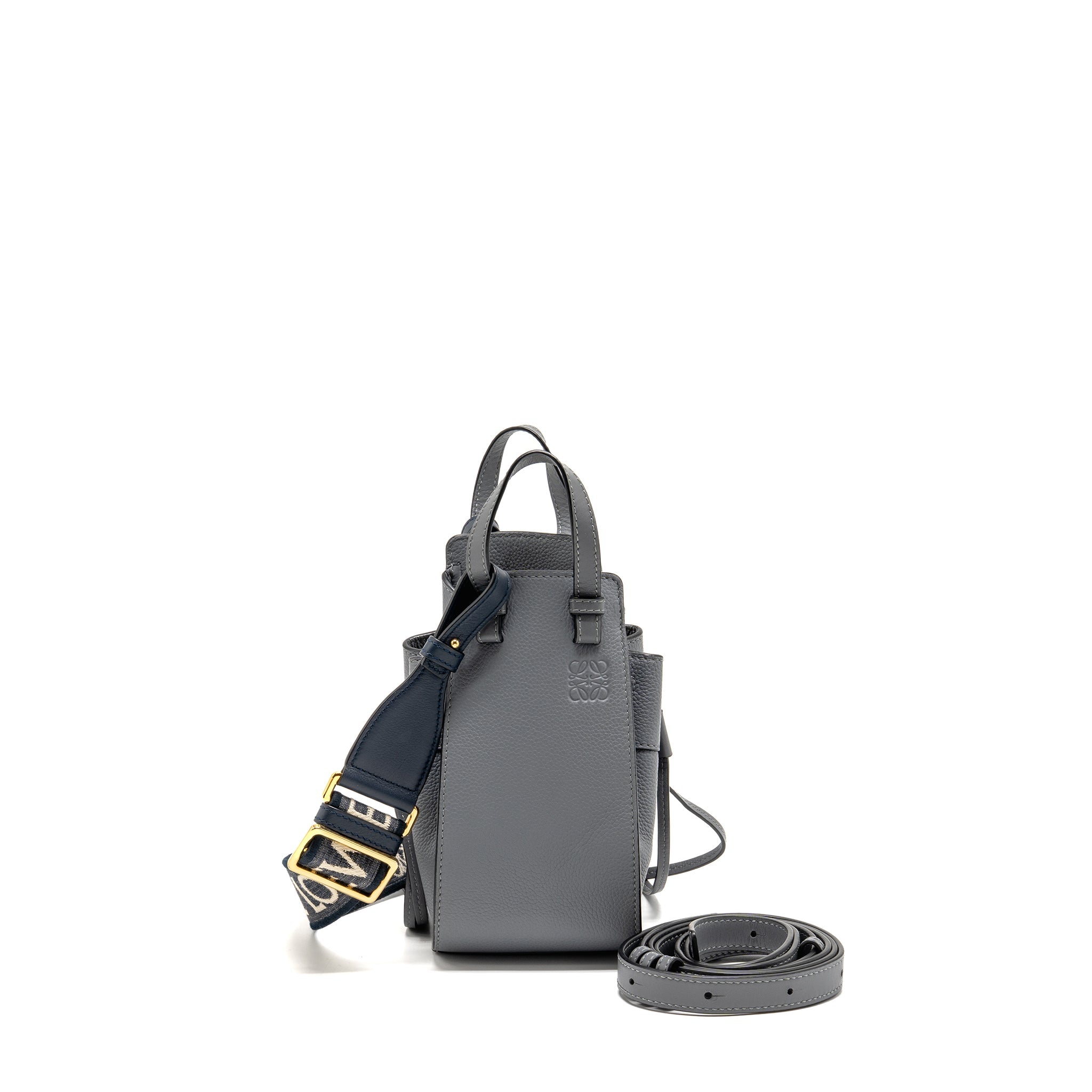 loewe-mini-hammock-drawstring-bag-grained-calfskin-grey-ghw