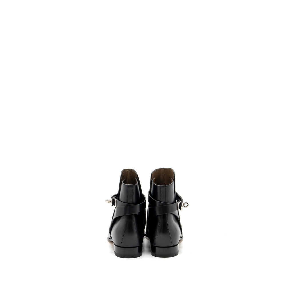 hermes-size-37-neo-ankle-boots-calfskin-black-shw