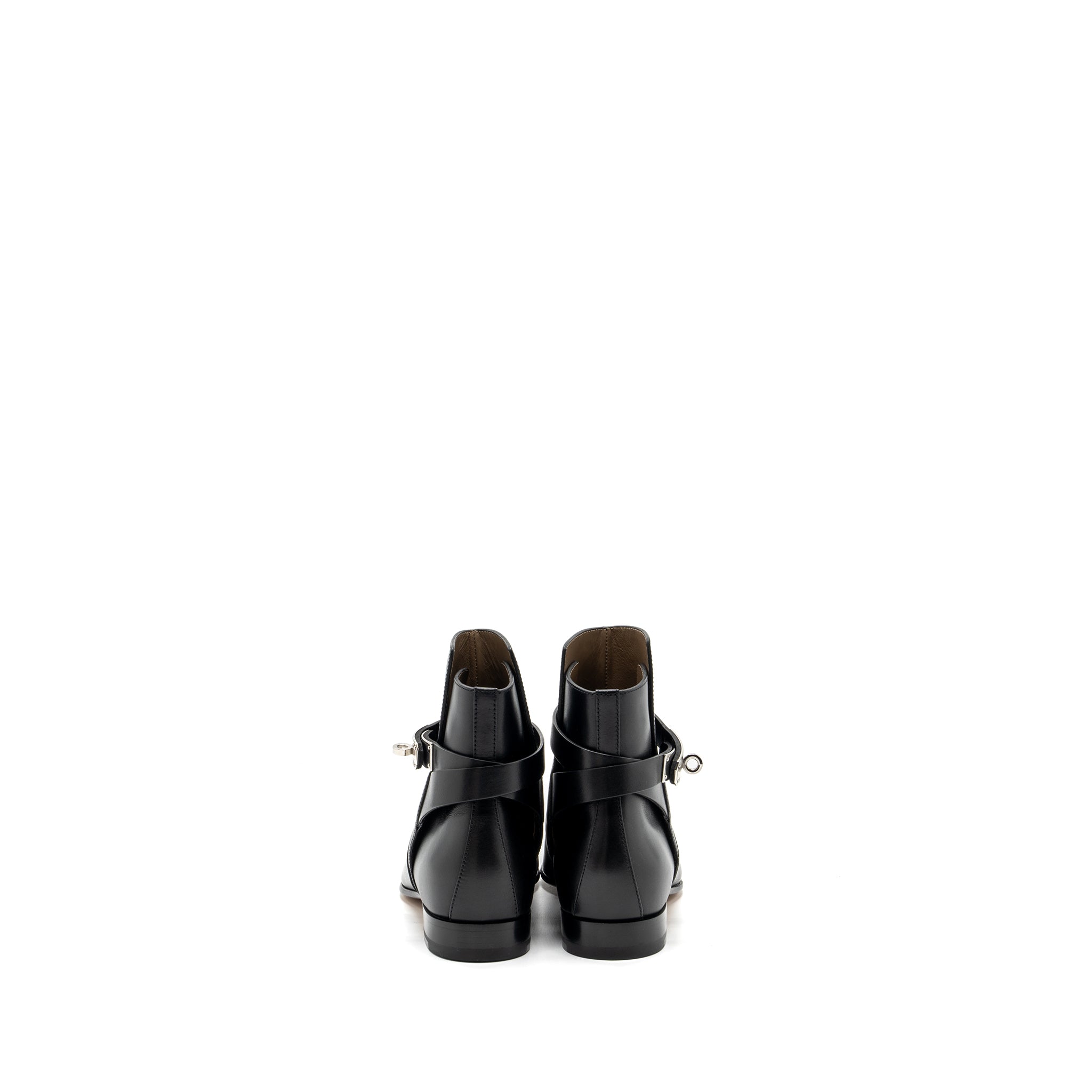 hermes-size-37-neo-ankle-boots-calfskin-black-shw