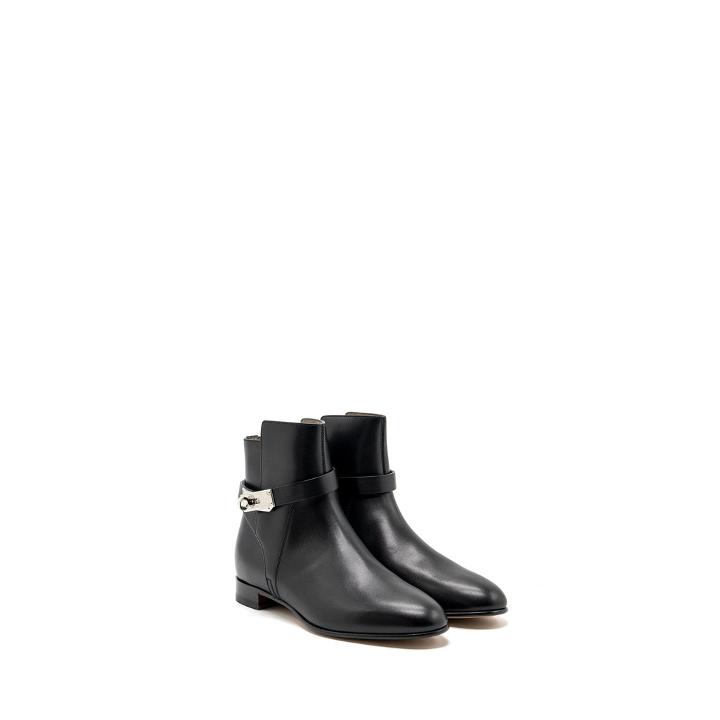 hermes-size-37-neo-ankle-boots-calfskin-black-shw