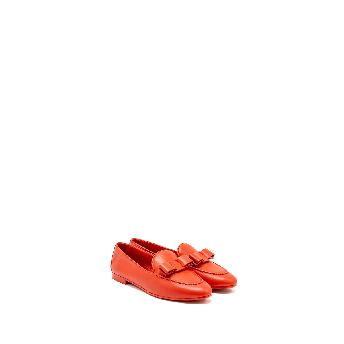 salvatore-ferragamo-size-6-vara-bow-moccasin-lambskin-coral