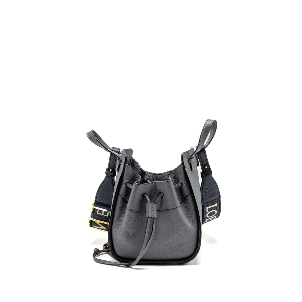 loewe-mini-hammock-drawstring-bag-grained-calfskin-grey-ghw