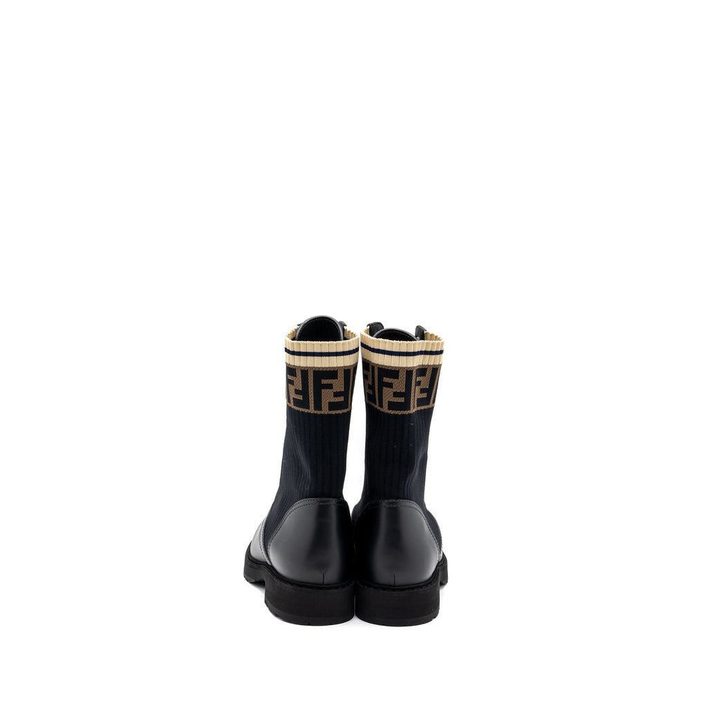fendi-size-39-biker-boots-leather-cotton-black-multicolour