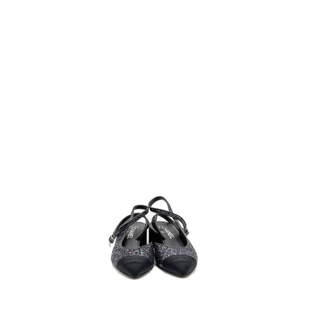 chanel-size-37-sling-back-sequins-black