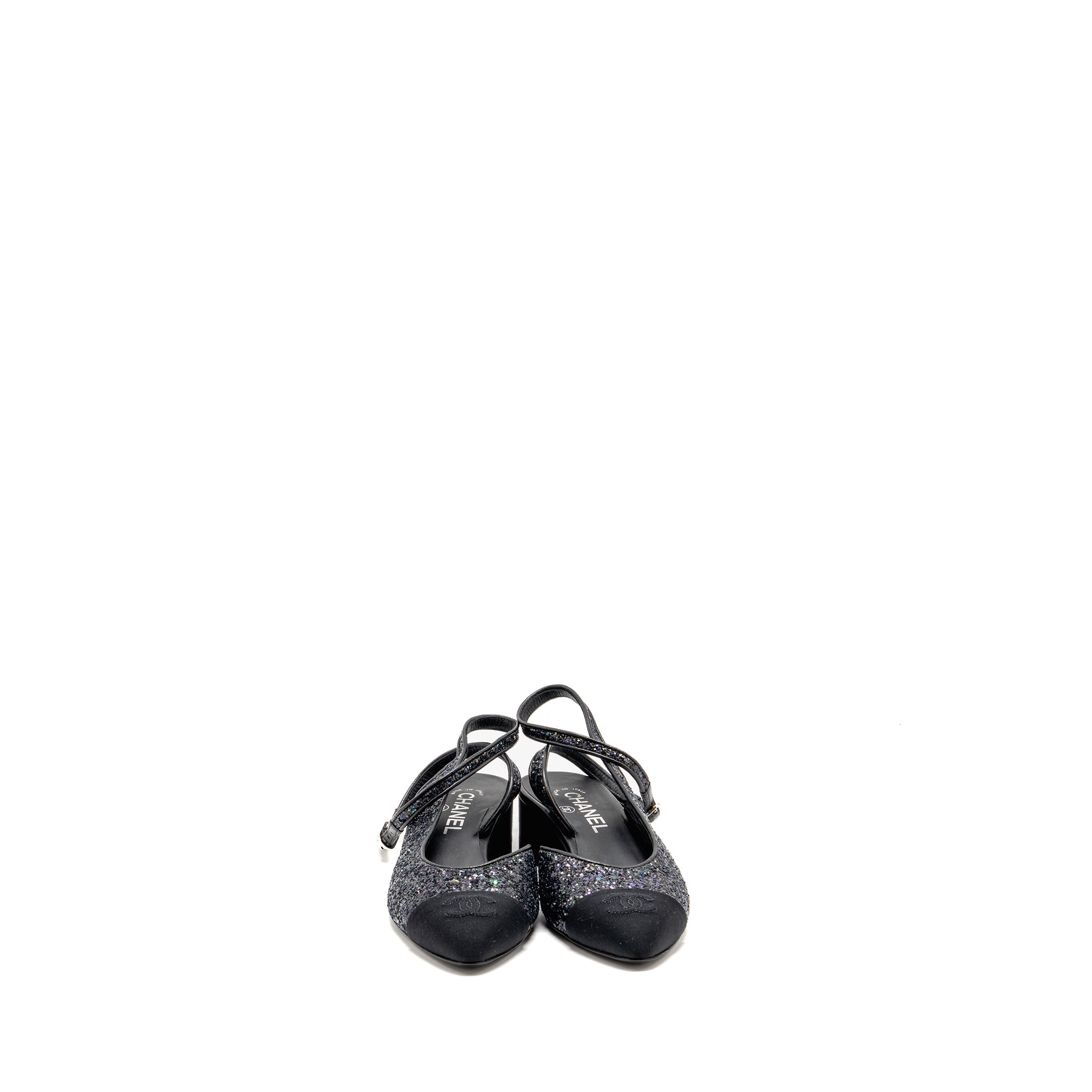 chanel-size-37-sling-back-sequins-black