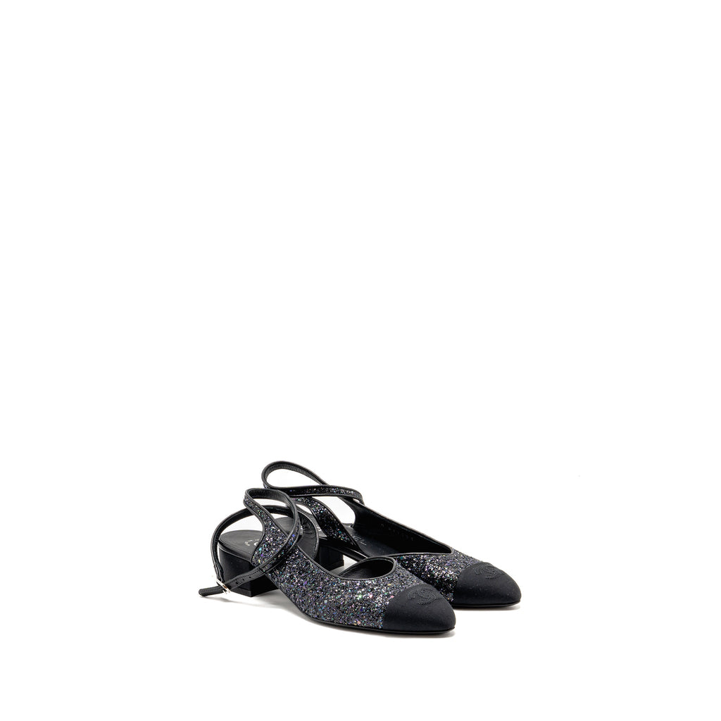 chanel-size-37-sling-back-sequins-black