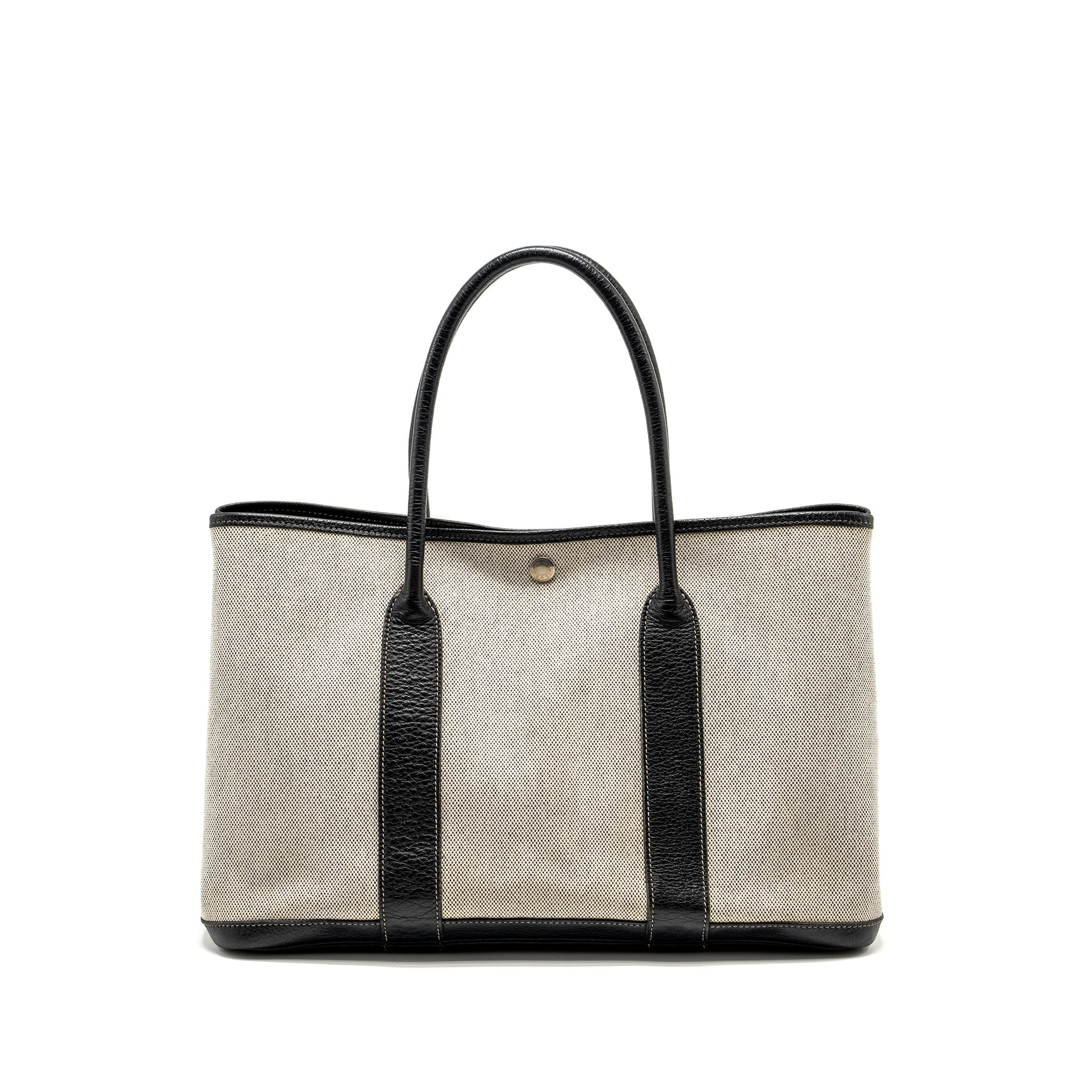 hermes-vintage-garden-party-36-canvas-negonda-black-ecru