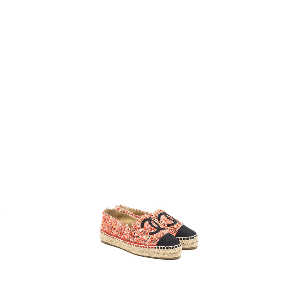 chanel-size-35-espadrilles-tweed-pink-black