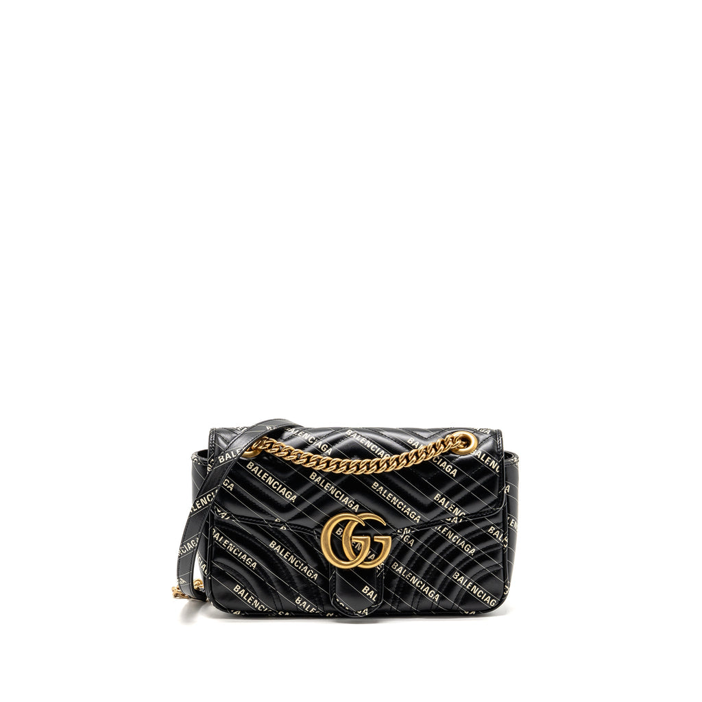 gucci-x-balenciaga-the-hacker-project-small-gg-marmont-bag-chevron-leather-black-white-ghw-copy