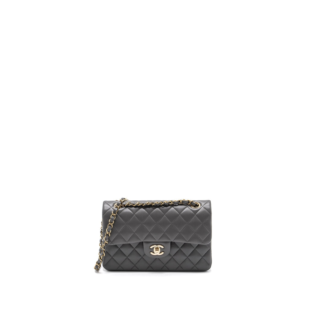 copy-of-chanel-small-classic-double-flap-bag-lambskin-22a-grey-lghw-microchip