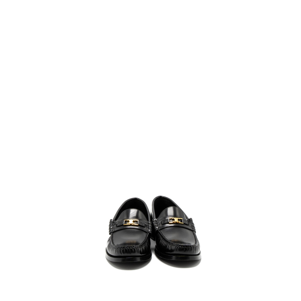 celine-size-37-luco-triomphe-loafer-black-ghw