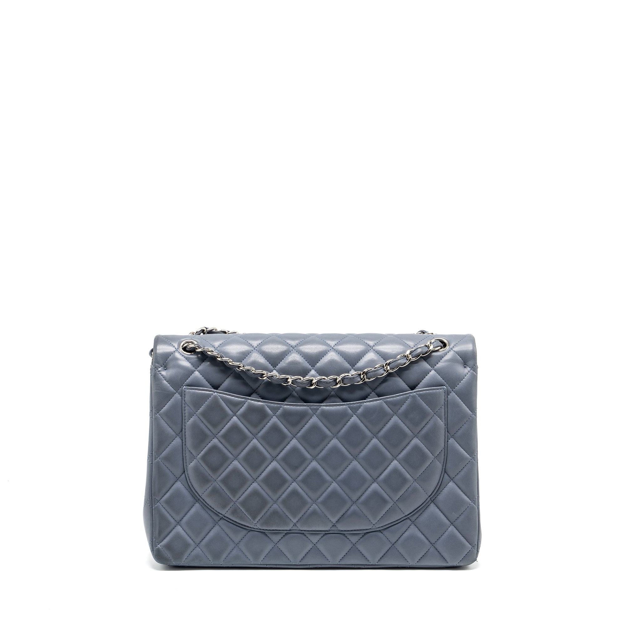 chanel-maxi-classic-double-flap-bag-lambskin-grey-shw
