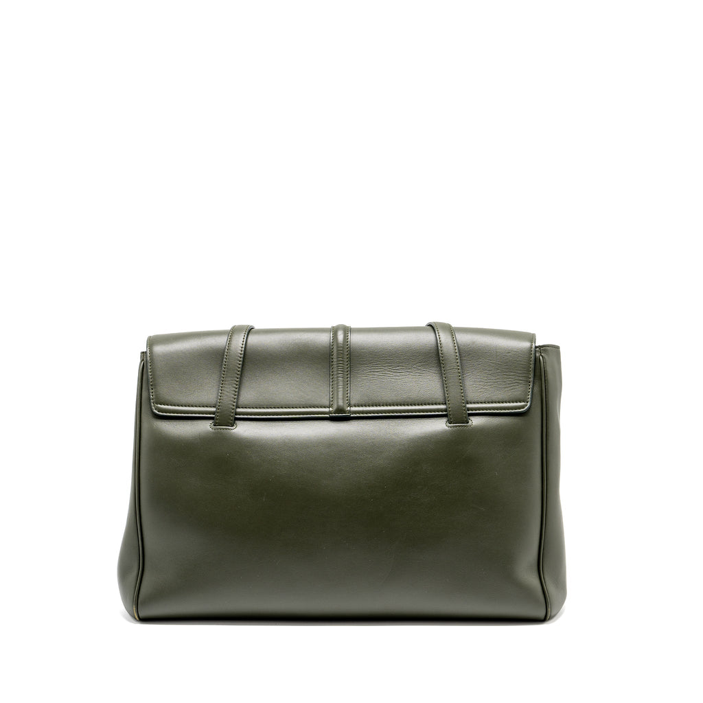 celine-large-soft-16-bag-smooth-calfskin-dark-green-ghw