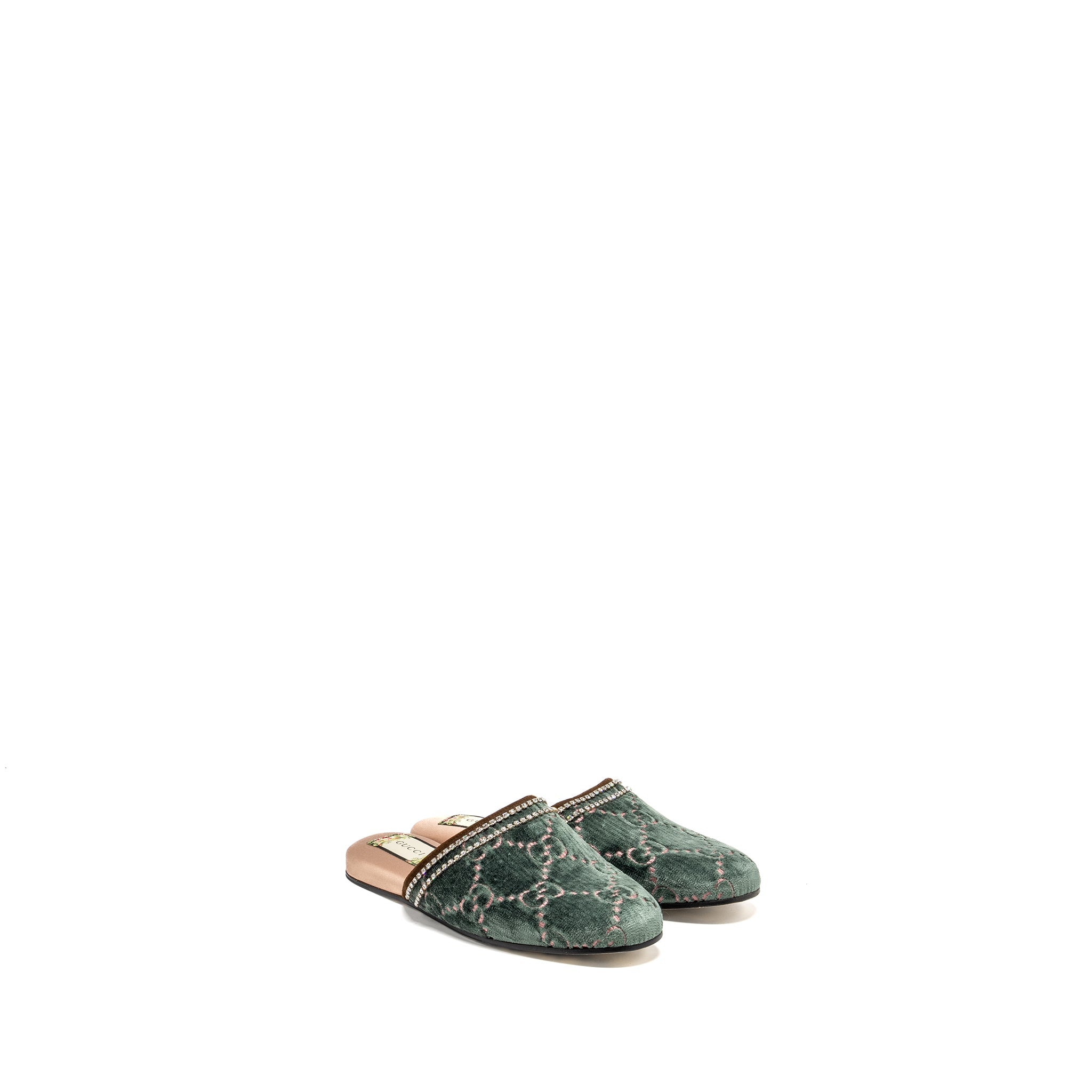 gucci-size-36-5-slippers-with-crystal-velvet-green-multicolour-copy
