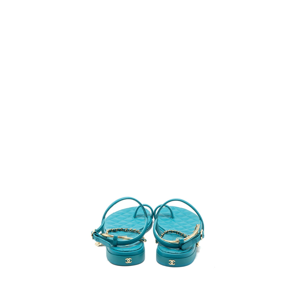 copy-of-chanel-size-38-sandals-leather-green-lghw