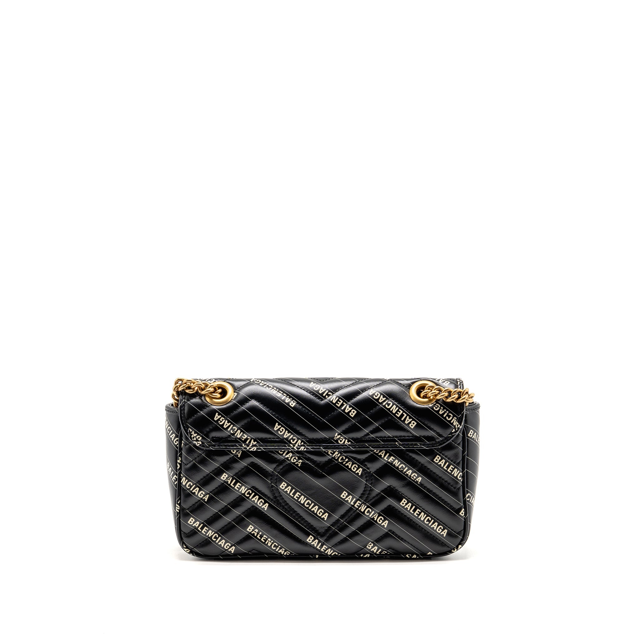 gucci-x-balenciaga-the-hacker-project-small-gg-marmont-bag-chevron-leather-black-white-ghw-copy