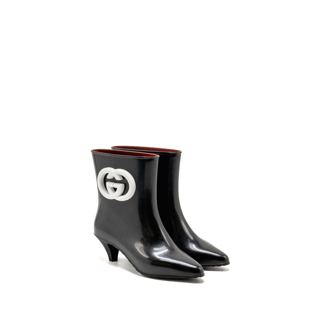 gucci-size-38-ankel-boots-rubber-black-white