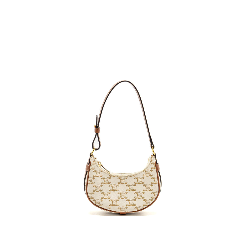 celine-mini-ava-bag-triomphe-canvas-calfskin-white-brown-ghw-1