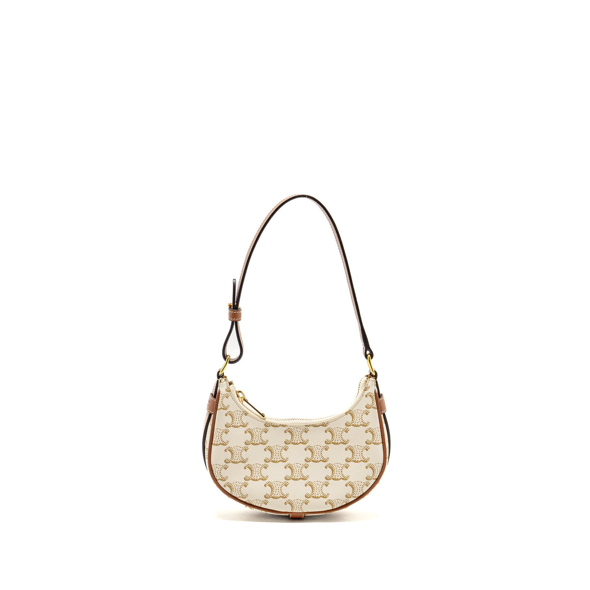celine-mini-ava-bag-triomphe-canvas-calfskin-white-brown-ghw-1