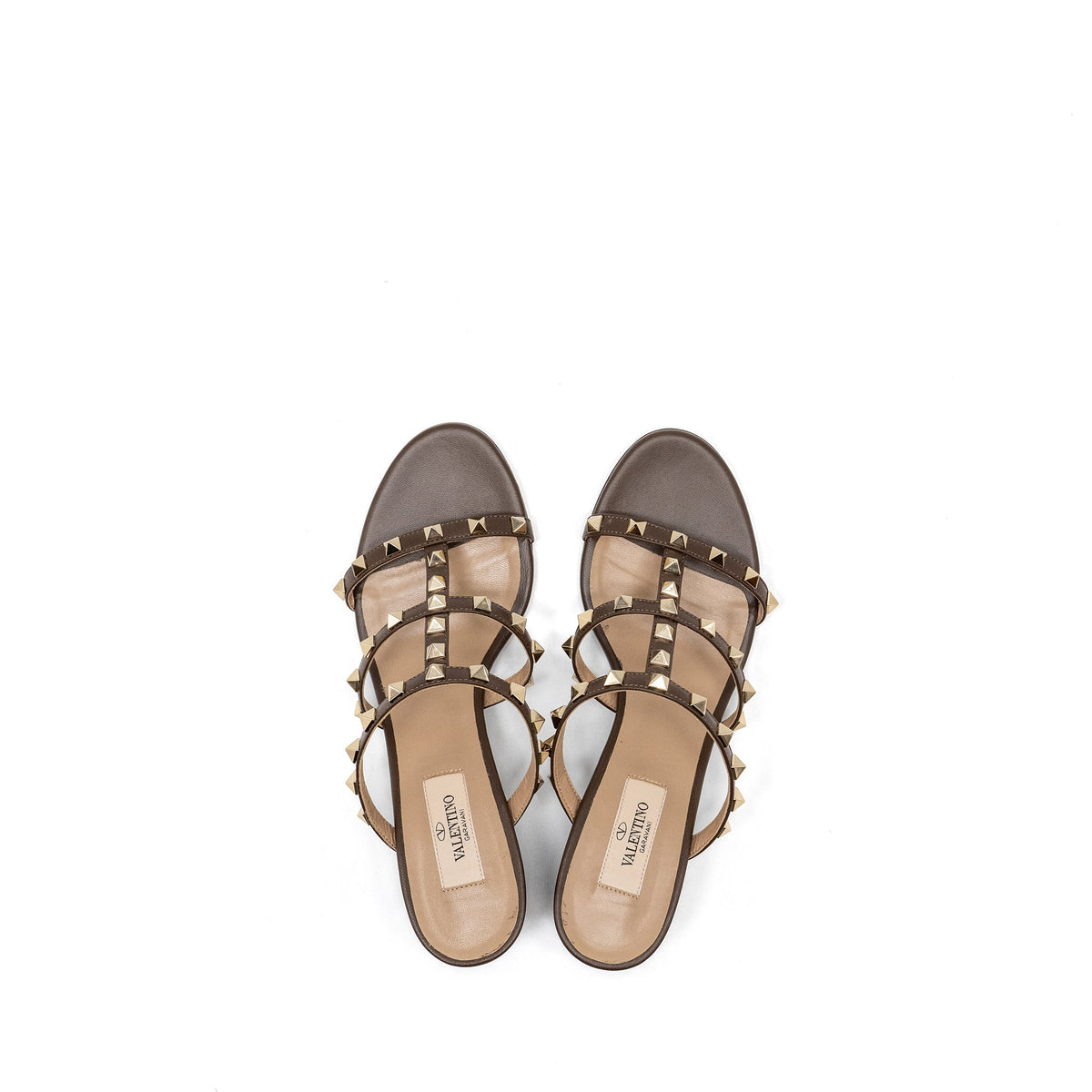 valentino-size-38-5-garavani-rockstud-slide-sandals-calfskin-brown