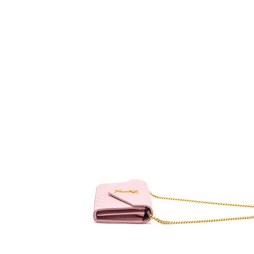 saint-laurent-ysl-cassandre-matelasse-wallet-on-chain-grained-calfskin-pink-ghw