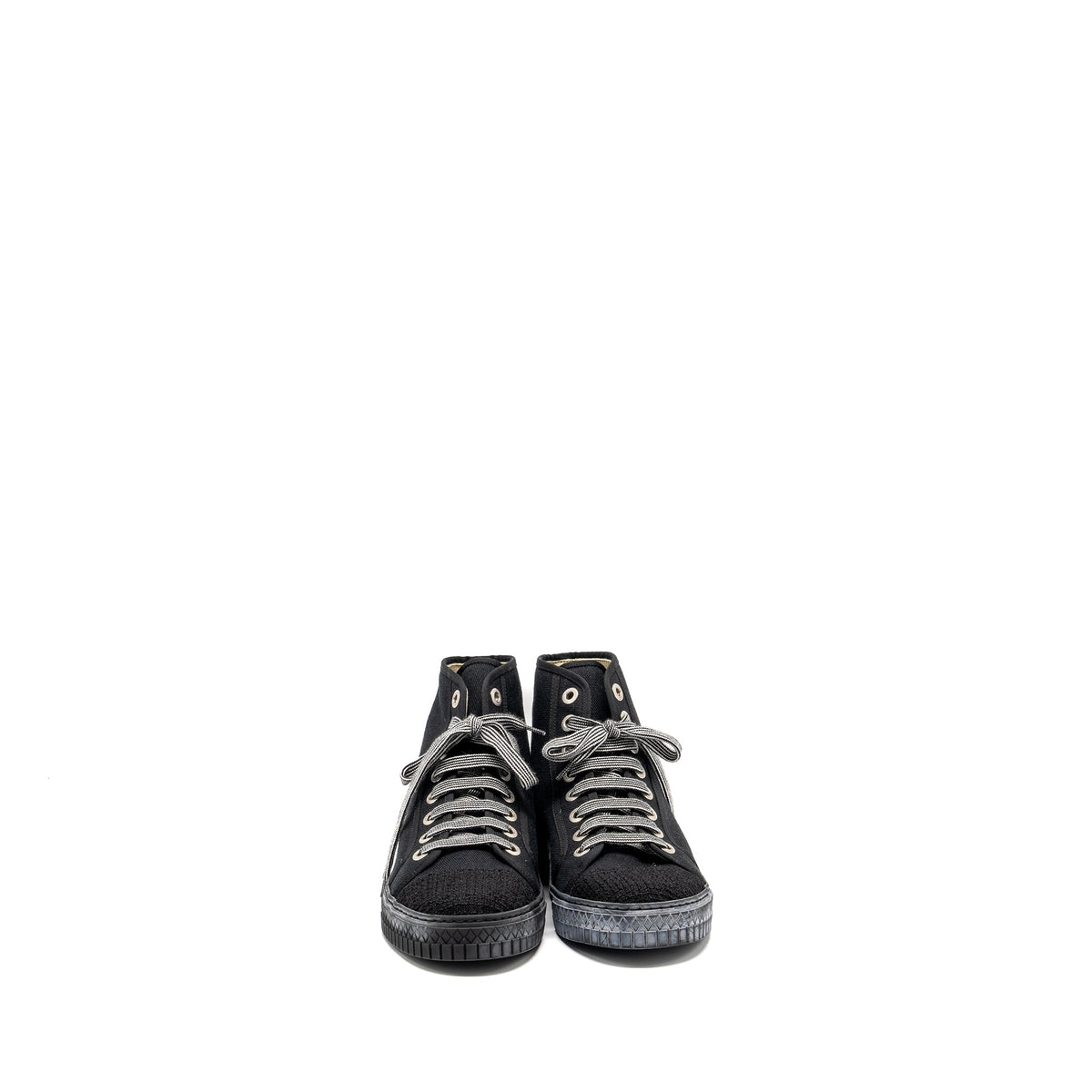 chanel-size-38-high-top-sneakers-fabric-black