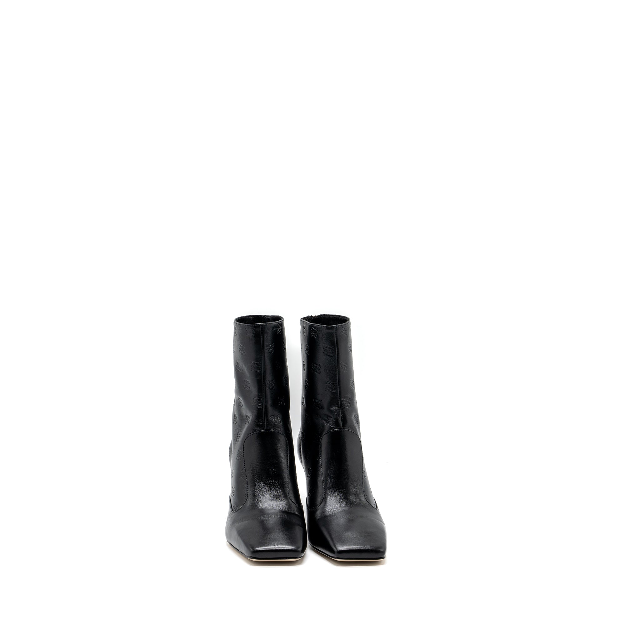 fendi-size-38-ff-print-boots-with-heel-leather-black-shw