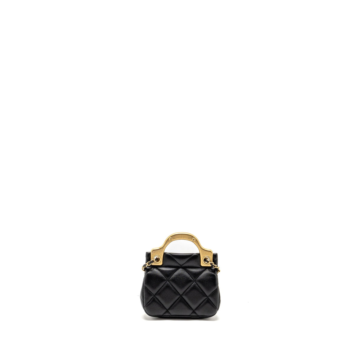 chanel-21a-top-handle-mini-flap-card-holder-with-chain-lambskin-black-ghw-copy