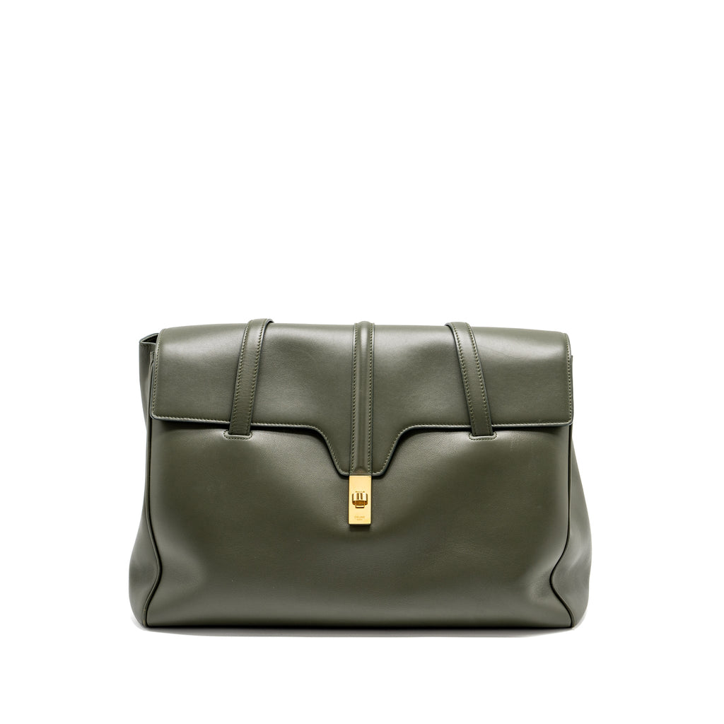 celine-large-soft-16-bag-smooth-calfskin-dark-green-ghw