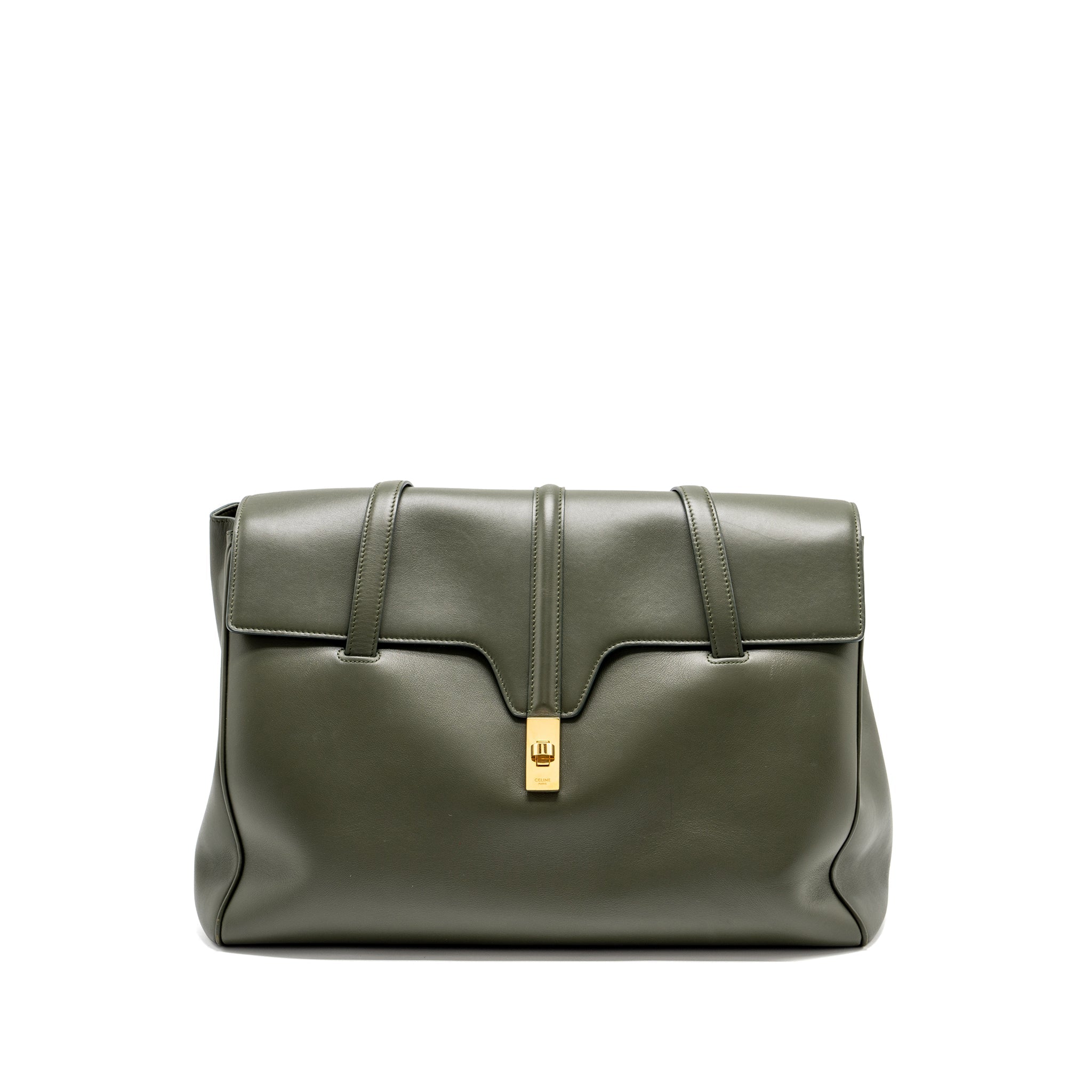 celine-large-soft-16-bag-smooth-calfskin-dark-green-ghw