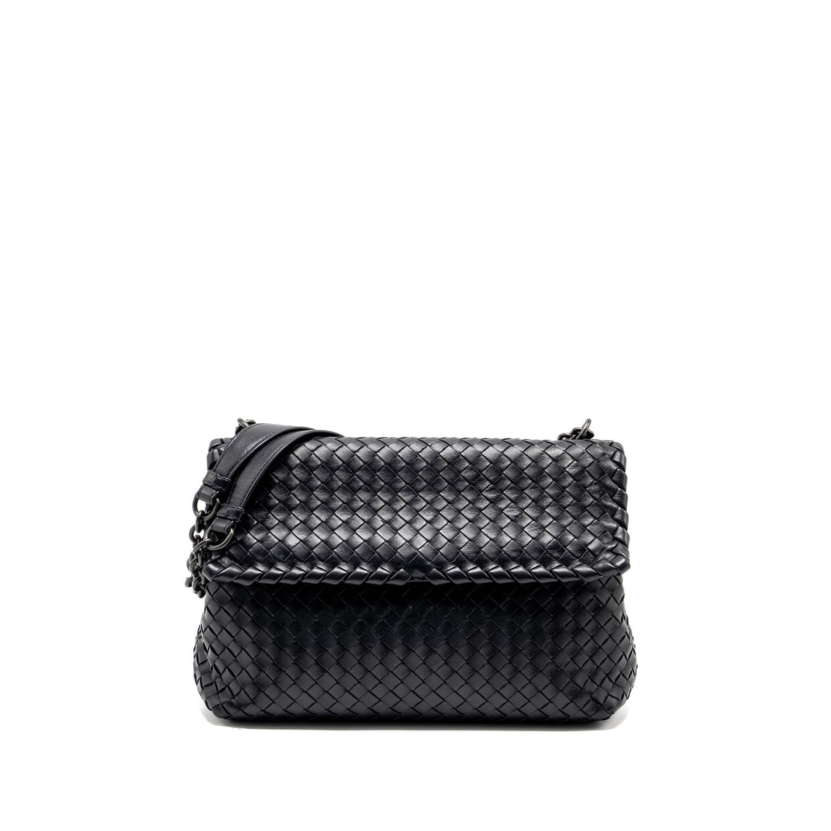 bottega-veneta-olympia-bag-leather-black-with-black-hardware