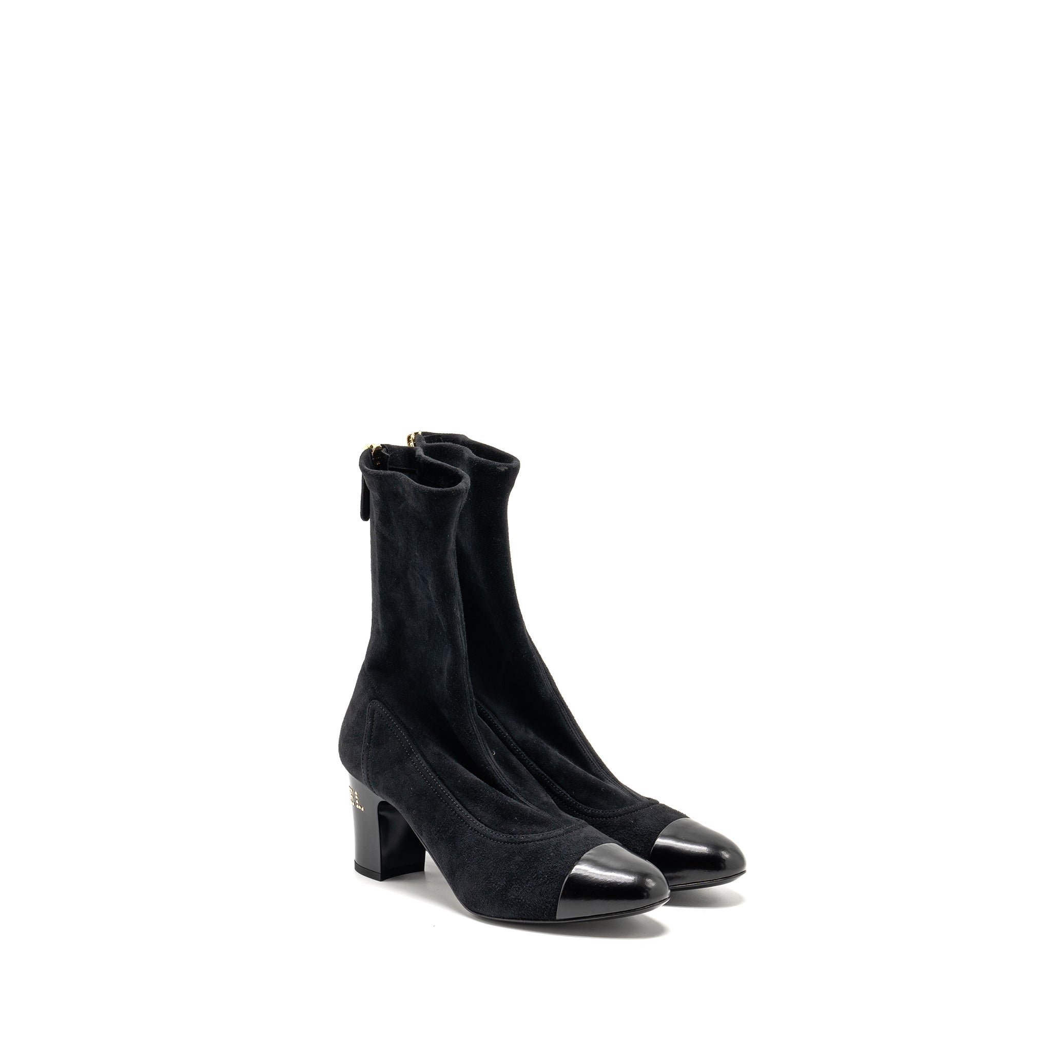 chanel-size-38-coco-short-boots-suede-calfskin-black-ghw-copy